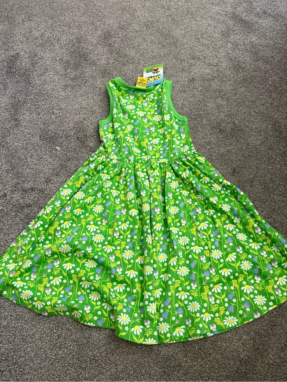 DUNS Green Floral Tank Dress Sz 122cm (6-7) - Picture 3 of 5
